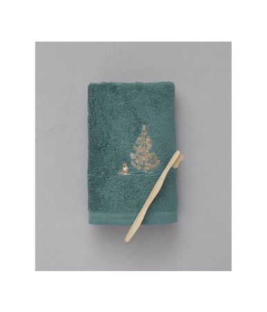 Embroidered towel 50x100 cm Cache cache green