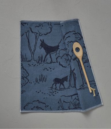 Terry towel Cévennes bleu 50x50cm
