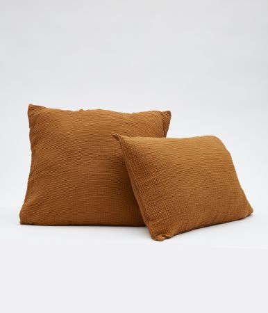 Caramel cotton gauze pillowcase