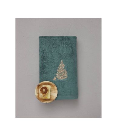 Embroidered shower towel 70x140 cm Cache cache green