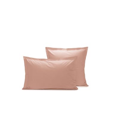 Peach pink percale pillowcase
