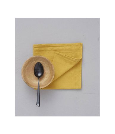 Curry yellow damask napkin Eloges