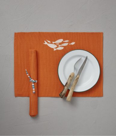 Tablemat Journée à la mer orange