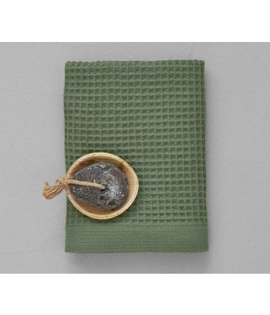 Towel honeycomb 50x100cm Bain minuit vert jade