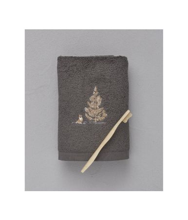 Embroidered towel 50x100 cm Cache cache gray