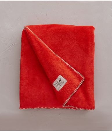 Plaid 150x175 Bien au chaud ROUGE DOUDOUNE