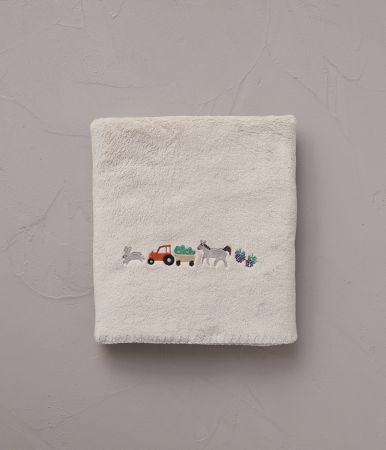 Polar fleece blanket A la ferme 80x90 cm