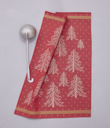 Jacquard tea towel Peaks red
