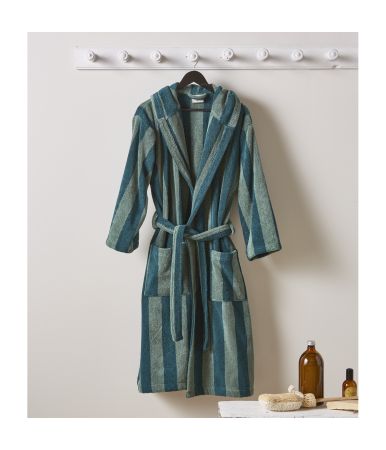 Bathrobe Lignes green