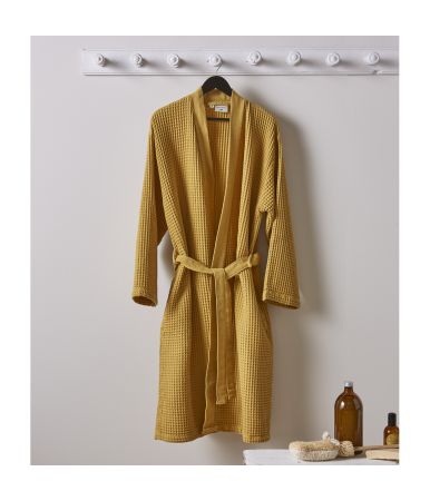 Kimono honeycomb Bain de minuit yellow