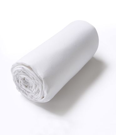 White cotton fitted sheet