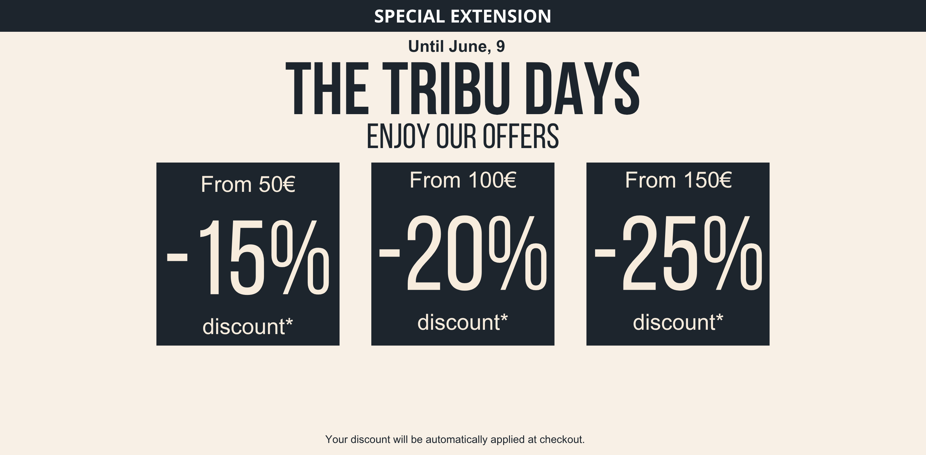 Triby Days : 25% off 