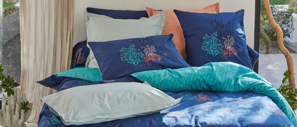 Sylvie Thiriez parure de lit Mix & Match Océan