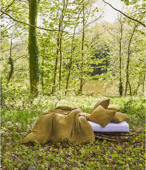 Cotton gauze duvert cover green