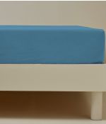 Drap housse percale bleue vague