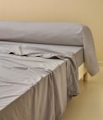 Taie de traversin percale lavée Gris granit