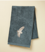 Drap de douche brodé 70x140 L'envol bleu fumé