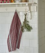 Torchon en lin Aux petits oignons bordeaux