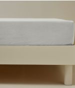 Drap housse coton gris calcium