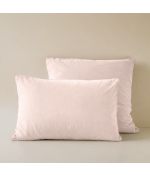 Taie percale lavée Rose nude