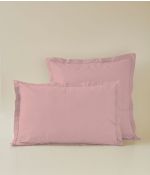 Taie d'oreiller coton rose macaron