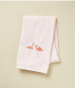 Serviette brodée 50x100 Les voyageurs rose