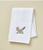 Serviette brodée 50x100 L'envol blanc