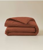 Housse de couette percale lavée Orange argile