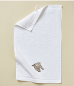 Serviette invité brodé 30x50 L'envol blanc