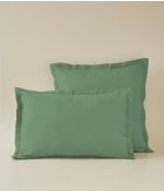 Taie d'oreiller coton Vert romarin