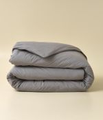 Housse de couette percale lavée Gris granit