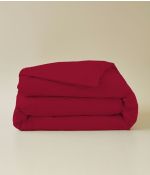 Housse de couette coton rouge garance