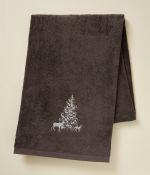 Drap de bain brodé Trésor des forêts cacao