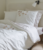 Housse de couette brodée Trésor nacré