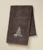 Drap de douche brodé Trésor des forêts cacao