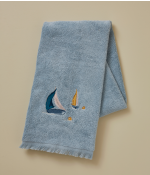 Serviette brodée Au large mer du nord