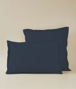 Taie d'oreiller percale pierre bleue