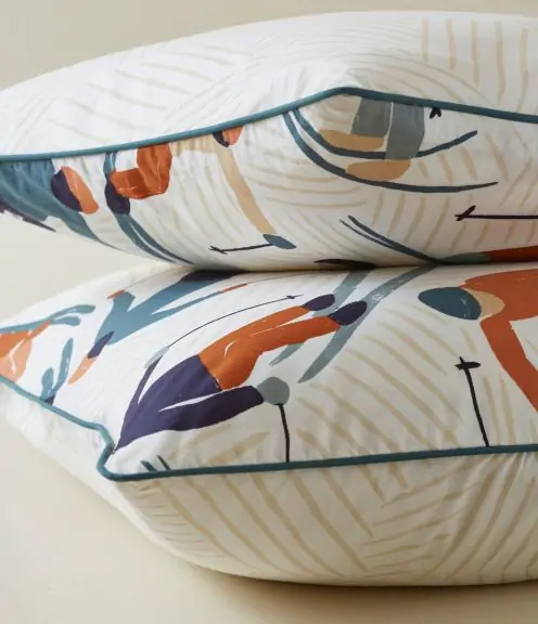Oreiller Pottery Barn Teen Skyler - Taille Standard - Impression Métallisée - Neuf