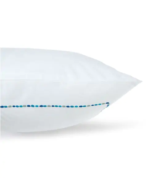 Taie d'oreiller volant plat 100% coton 57 fils 63 x 63 cm - bleu marine