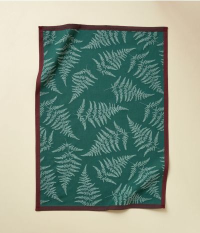 Torchon jacquard Forêt enchantée vert