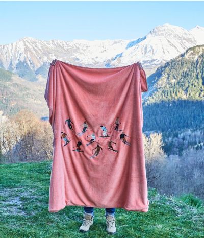 Plaid brodé rosé thé Après-ski