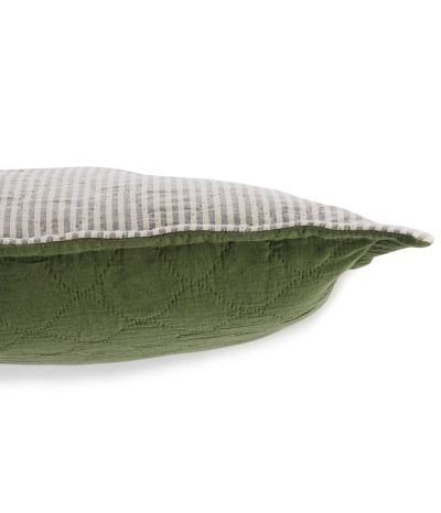 Housse coussin Double jeu vert kaki