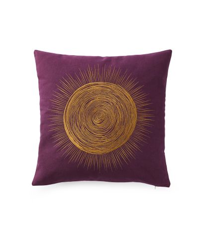 Housse de coussin Solaire violet prune