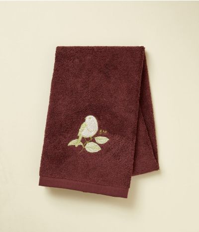 Serviette brodée 50x100 Entre les branches