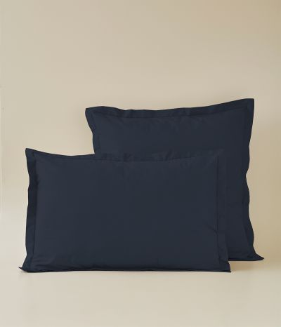 Taie d'oreiller percale pierre bleue