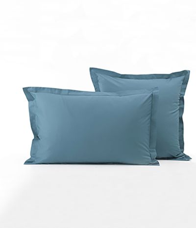 Taie d'oreiller percale bleue vague