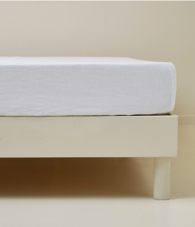 Drap housse blanc Lin lyocell