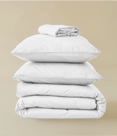 Parure de lit Percale lavée Blanc saline