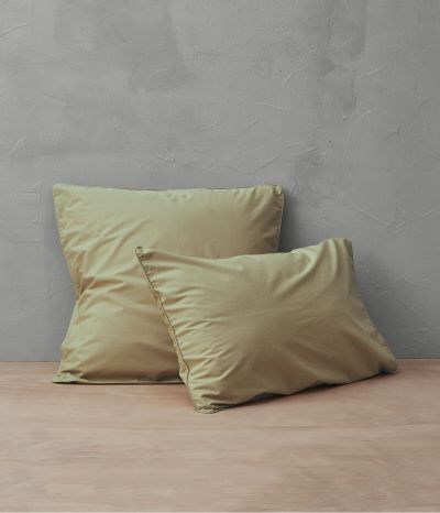 Percale lavée vert herbe