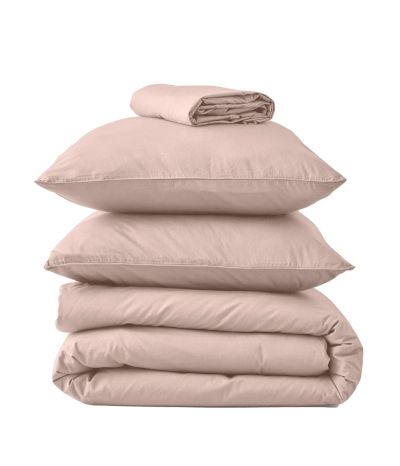Parure de lit percale lavée Rose nude